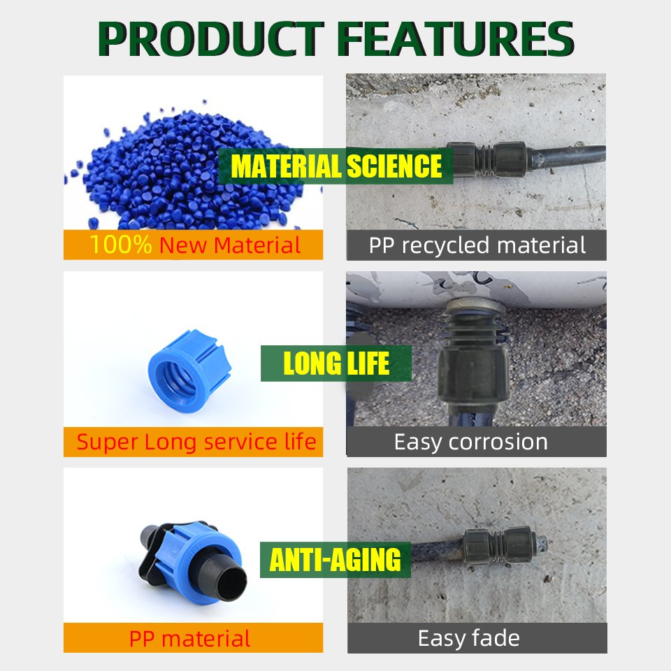 watering16 mm water pipe lock nut fitting connector for agricultural drip irrigation system