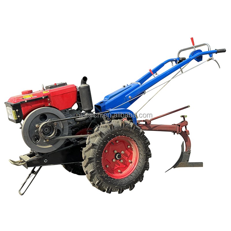 Farm Mini Diesel Monoculture Power Tiller With Plough Rotavator Corn Wheat Planter Hand Walking Tractors Two Wheels