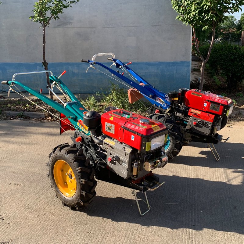 Hot Sale Farm Equipment Moto Culteur diesel Walk Behind Mini Power Tiller Cultivators 2 Wheel Walking Tractor