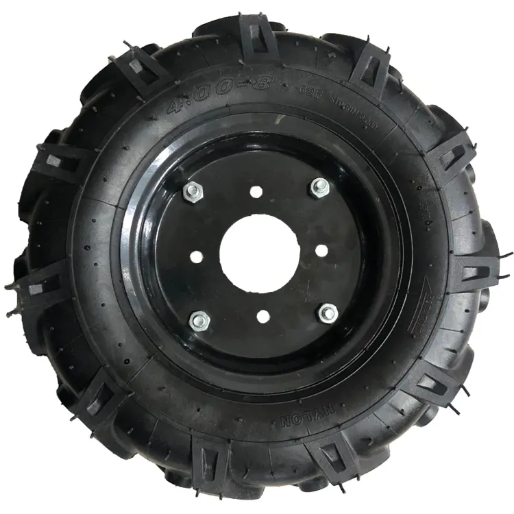 Top Quality Farm Agricultural Machine 16 Inch 4.00-8 Pneumatic Rubber Wheel Mini Tiller Cultivator Wheel