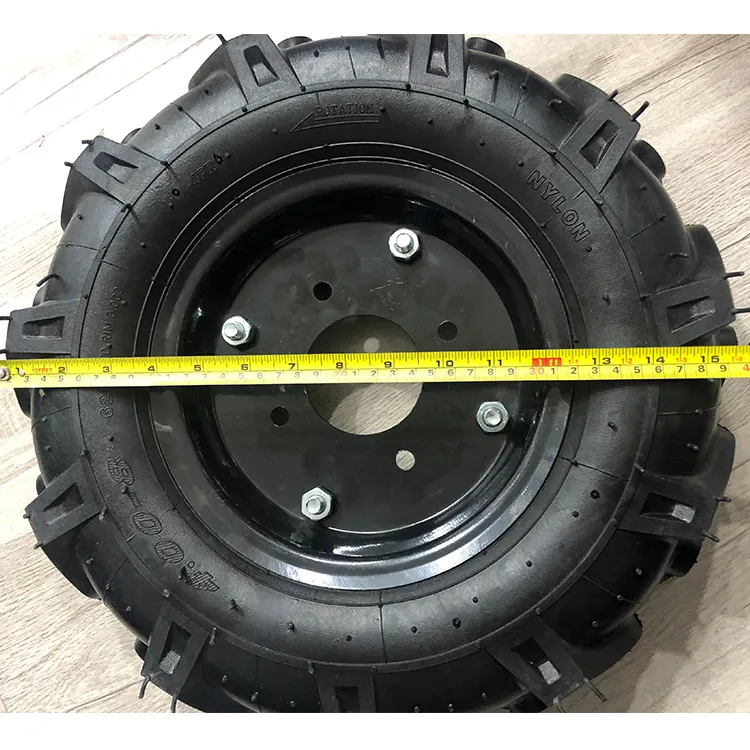 Top Quality Farm Agricultural Machine 16 Inch 4.00-8 Pneumatic Rubber Wheel Mini Tiller Cultivator Wheel