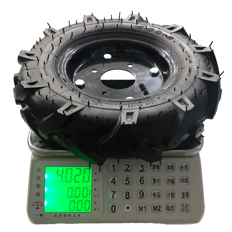 Top Quality Farm Agricultural Machine 16 Inch 4.00-8 Pneumatic Rubber Wheel Mini Tiller Cultivator Wheel