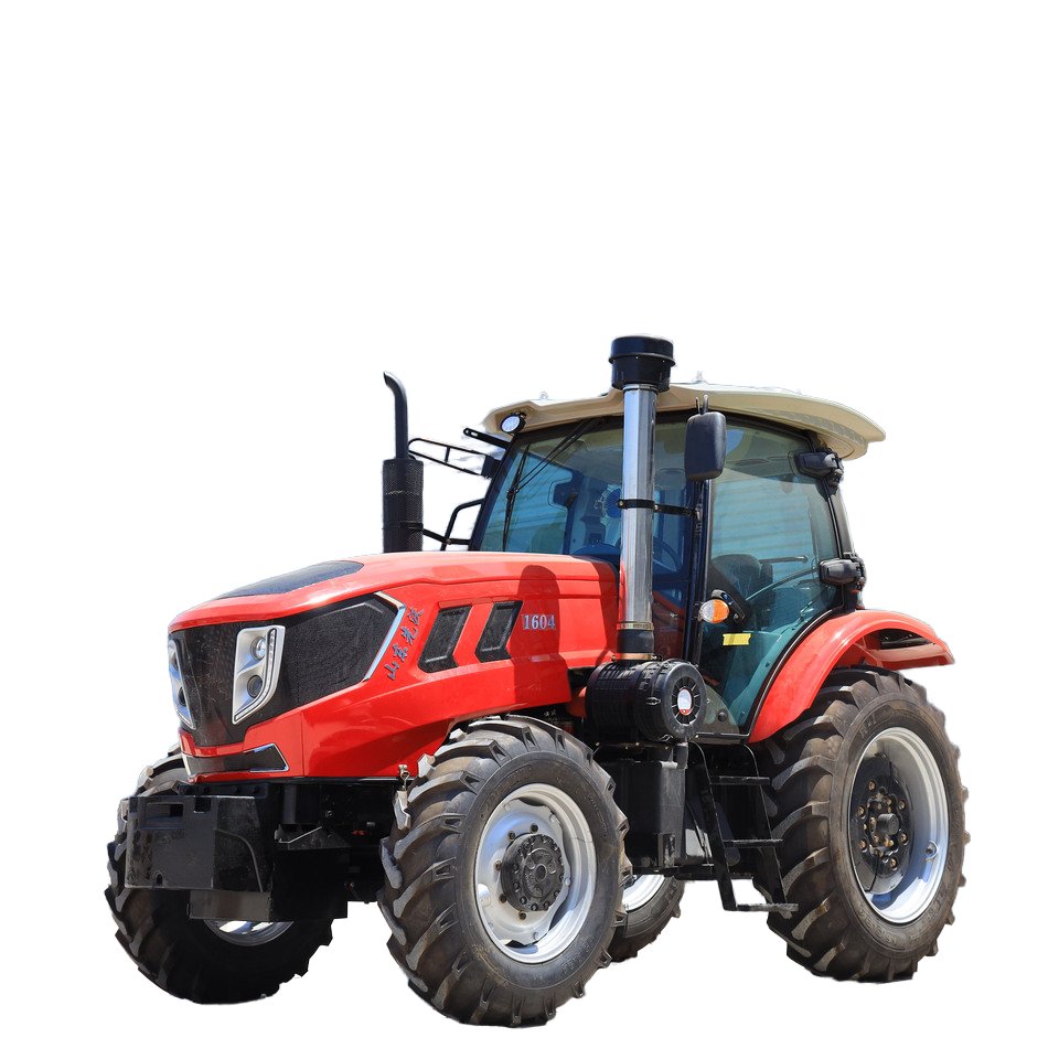 Shandong Factory's Mini Farming Wheel Tractor with Front Loader 70hp to 160hp Agricultural 100% Engine Worked Tractor