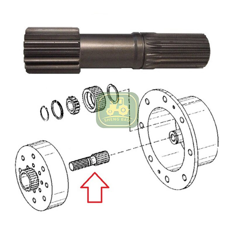 T151065 Pinion Shaft Fits for John Deere Loader 210C 300D 310D 310E 310G 315D Tractor 6010 6100 6110 6110L 6120 6120L 6200