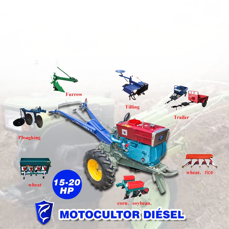 8HP12HP 15HP 18HP 20HP 22HP Farm Mini Diesel Motocultor Power Tiller Two Wheel Mini Walking Hand Tractor Prices in Kenyah
