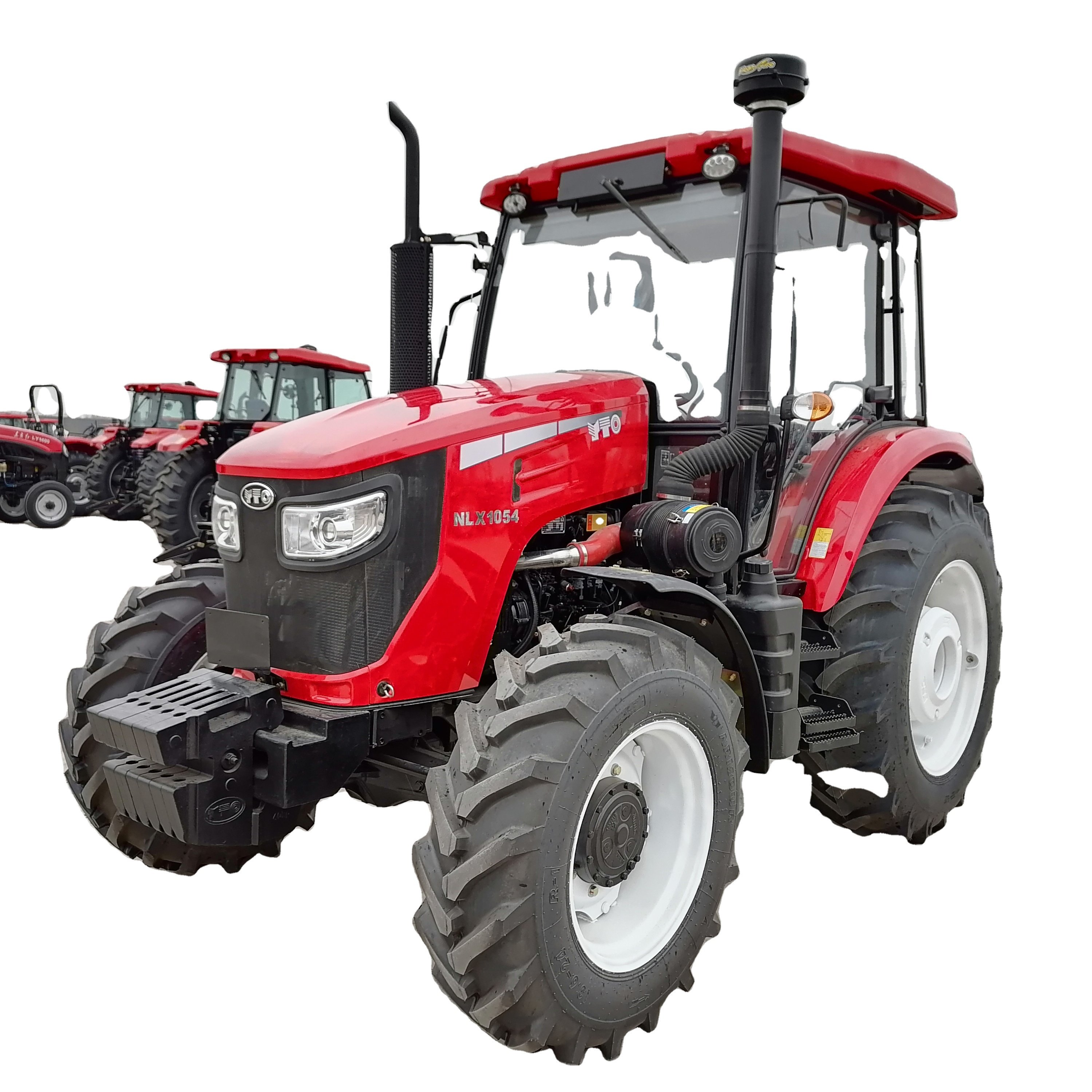 Famous Brand YTO 100HP NLX1054 4x4 Wheel Agricolas Farm Tractor with Implements
