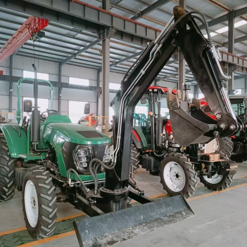 China 50hp Epa Lawn Mower 4x4 Small Tractor With Front End Loader Backhoe Tractors Trucks Agriculture Mini Farm Tractor