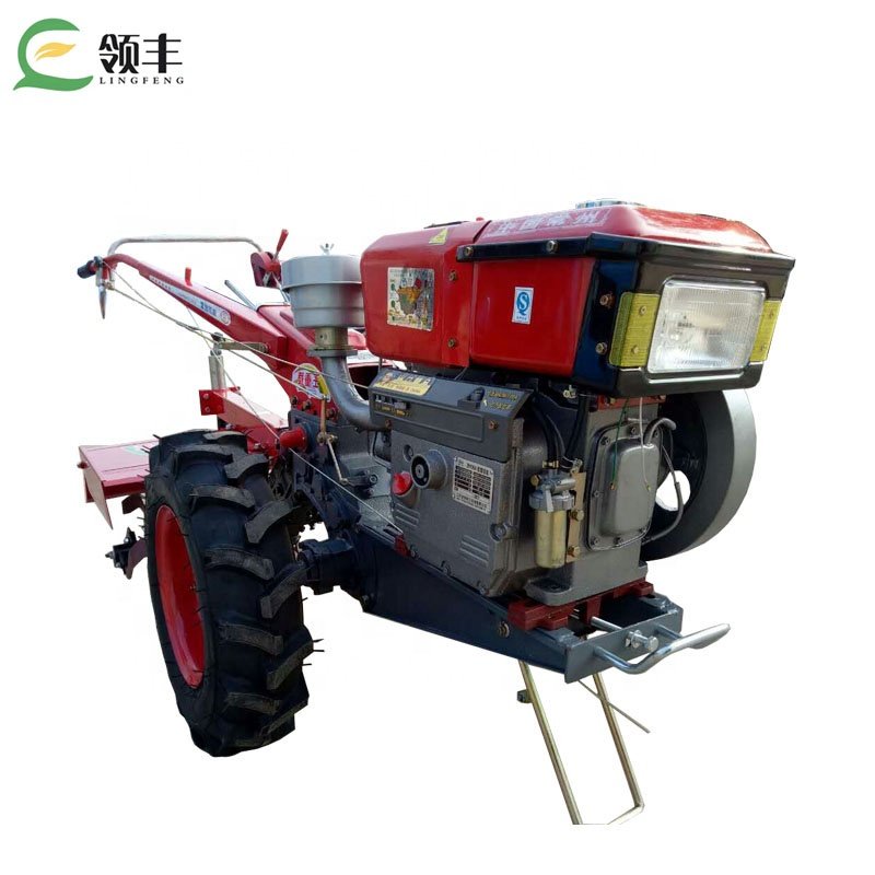 Mini Farming Tractor Two Wheels Hand Rotary Hoe Walking Tractor Farming Tractors Agriculture 12hp 15hp 18hp Multifunctional 300