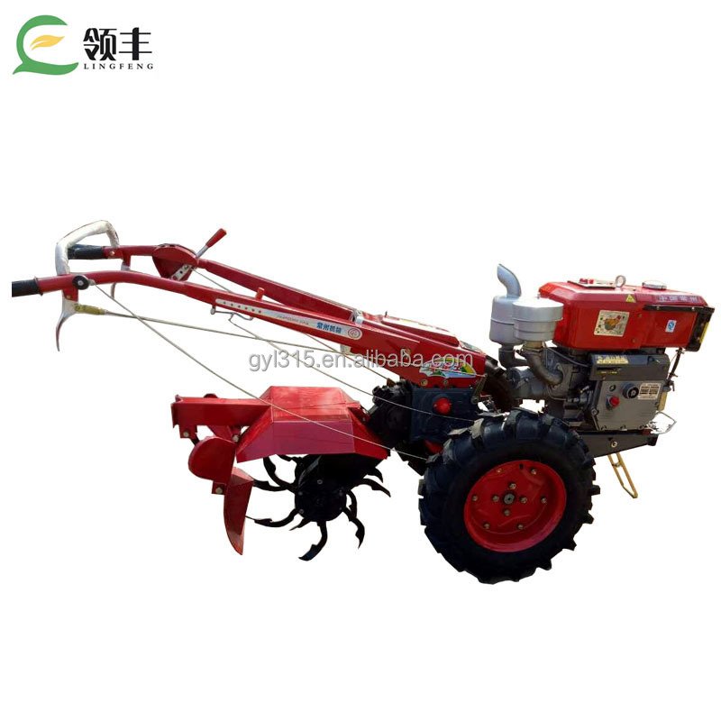 Mini Farming Tractor Two Wheels Hand Rotary Hoe Walking Tractor Farming Tractors Agriculture 12hp 15hp 18hp Multifunctional 300