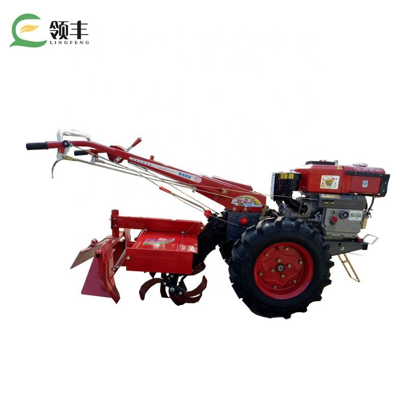 Mini Farming Tractor Two Wheels Hand Rotary Hoe Walking Tractor Farming Tractors Agriculture 12hp 15hp 18hp Multifunctional 300