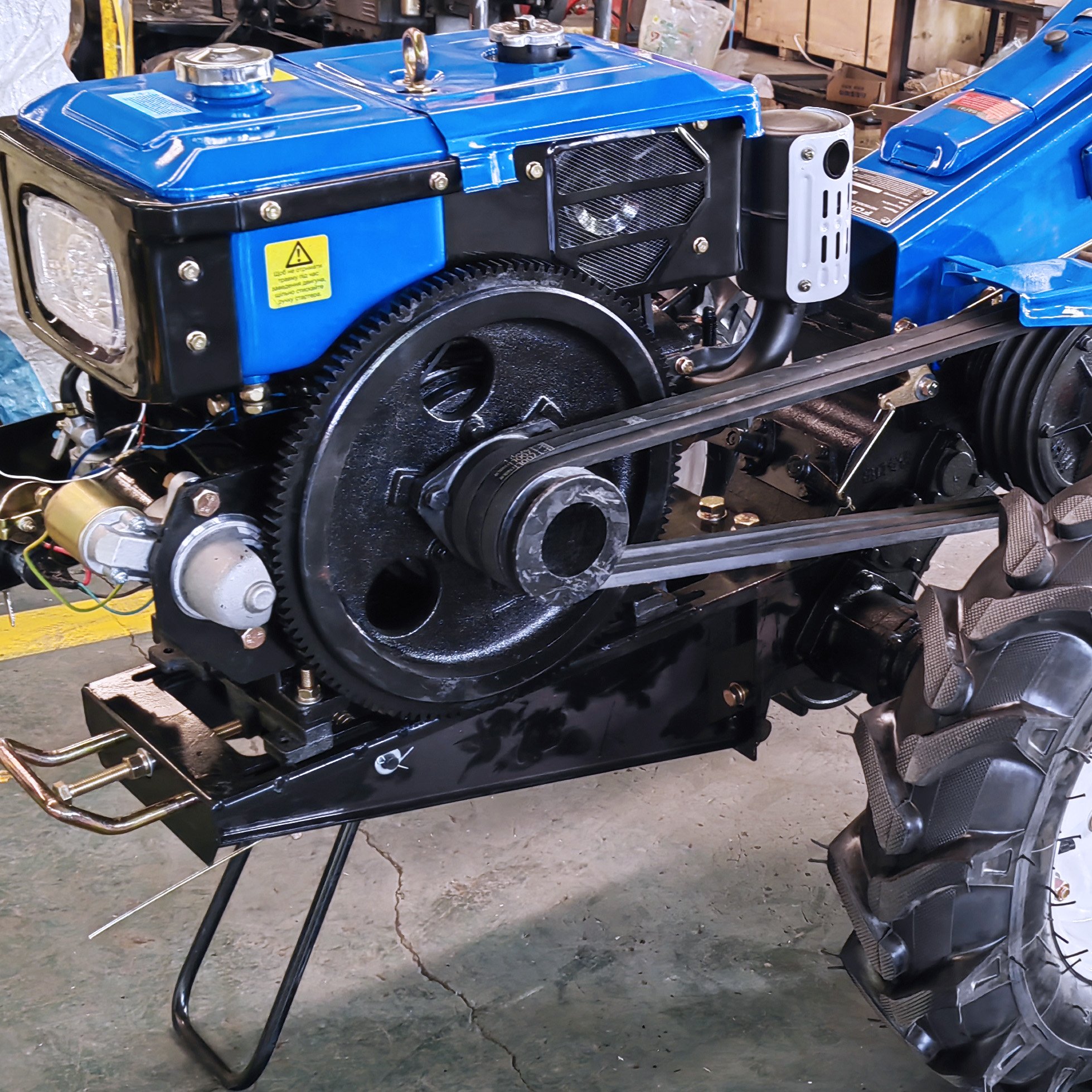 Walk-Behind Garden Tractor with 12HP Diesel Engine - Multi-Functional Farm Tiller for Agriculture & Land Preparation