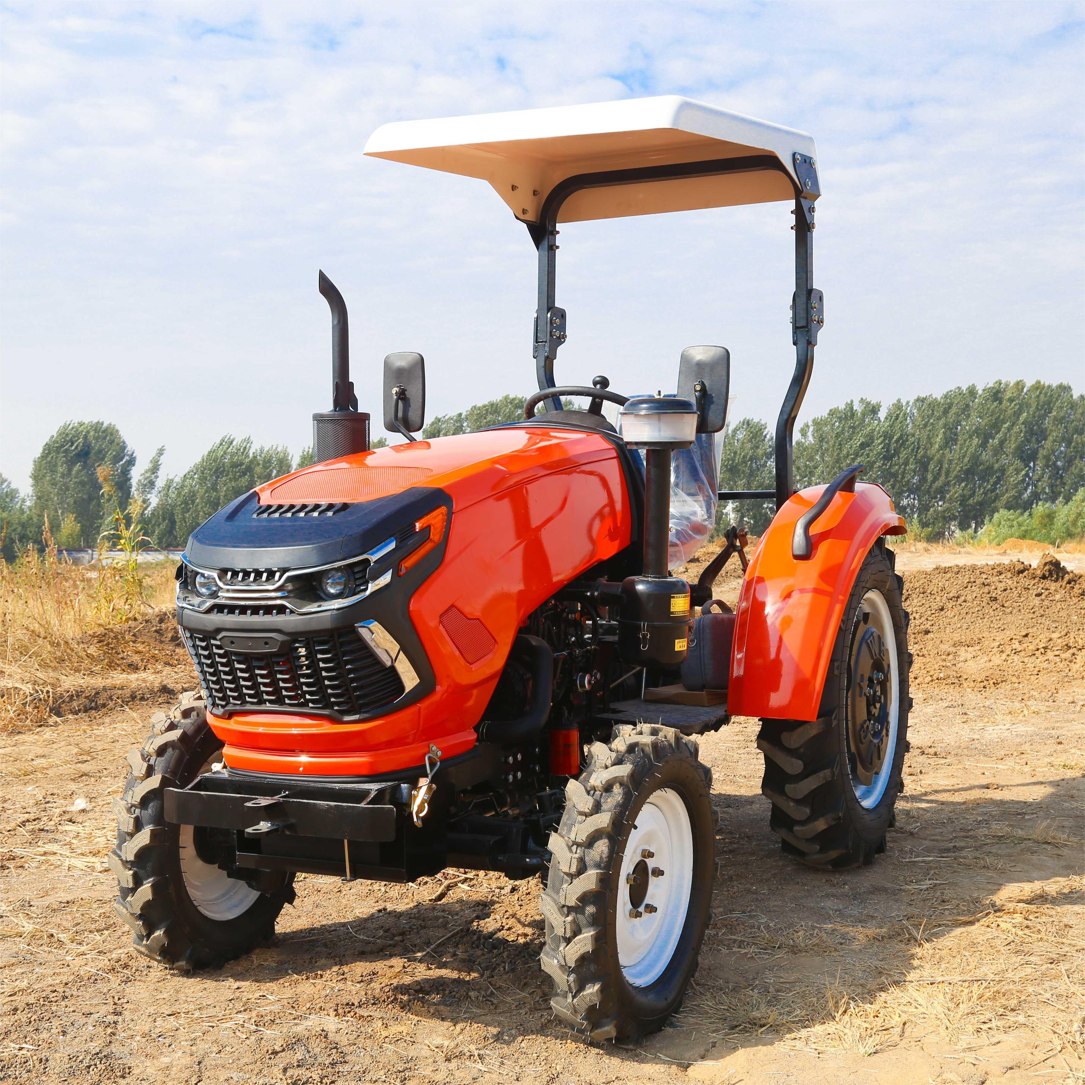 Newest Multifunctional Small Mini Farm Tractor Cylinder Training Engine Powerful 70HP 75HP80HP4WD Agricultural Tractor for Sale