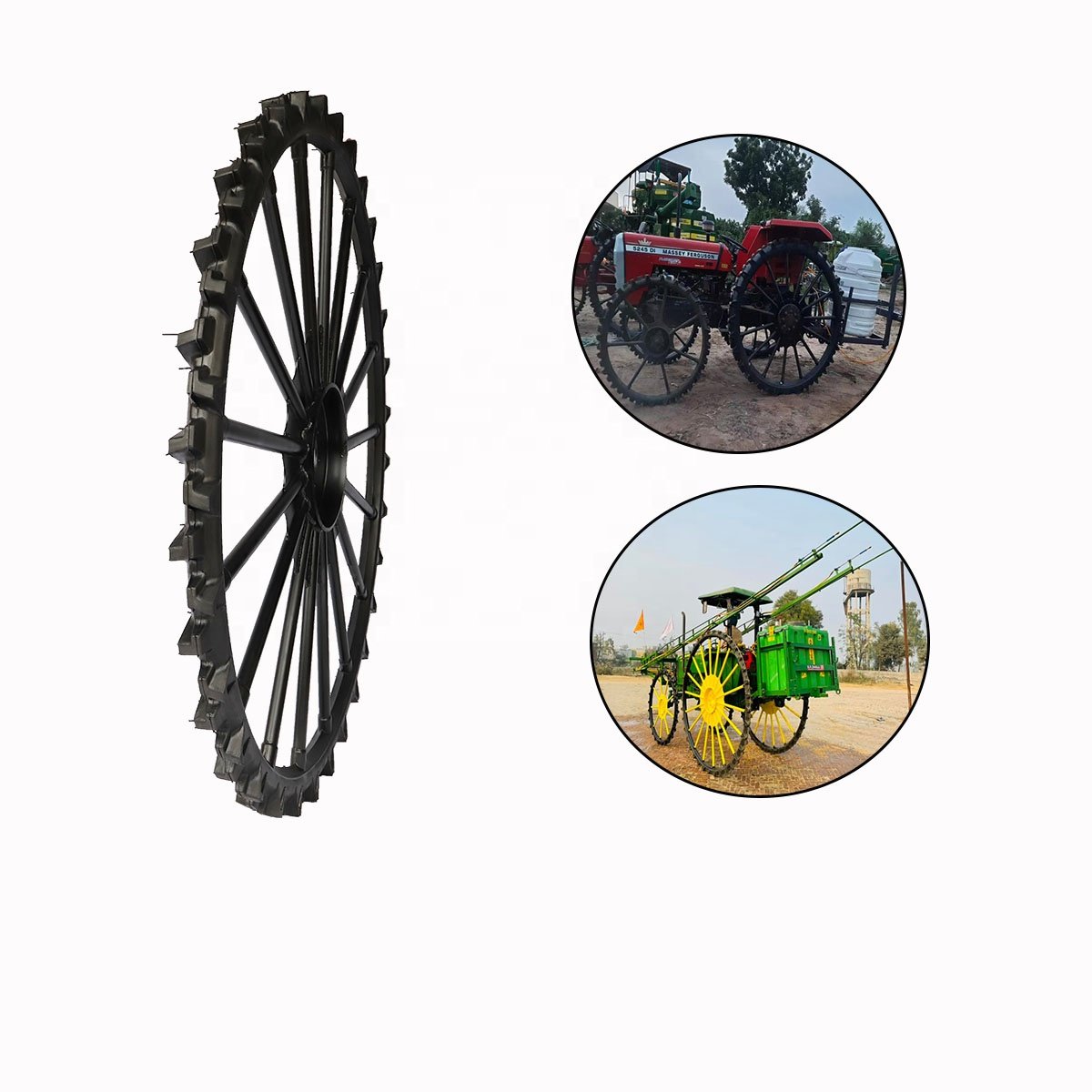 YTFactory 1800*100mm Agricultural Solid Rubber Rice Transplanter Airless Tractor Iron Wheels Slim Tyres Boom Sprayer Solid Tyres