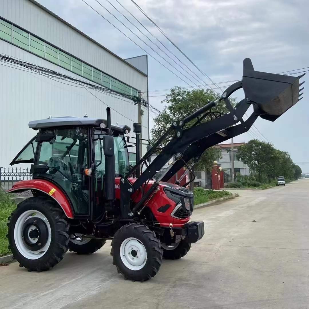 New 4*4 50HP Orchard Tractor Compact Mini Farm Equipment Used Agricultural Machinery Big Wheel Tractor With Shovel Bucket