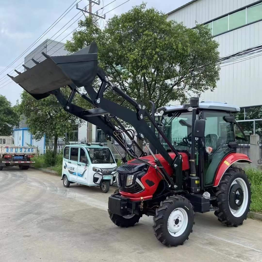 New 4*4 50HP Orchard Tractor Compact Mini Farm Equipment Used Agricultural Machinery Big Wheel Tractor With Shovel Bucket