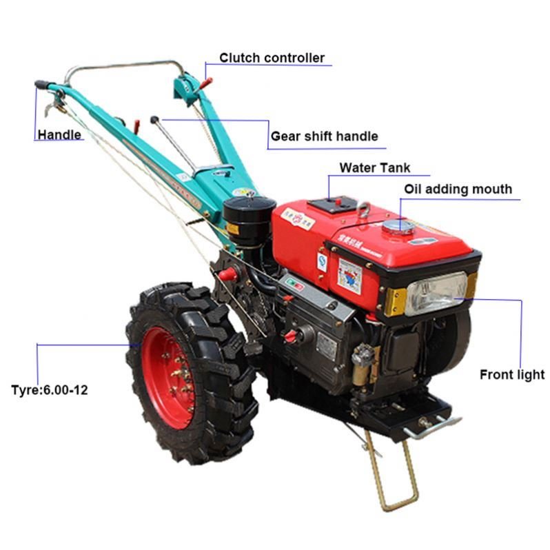 Agricultural Machinery Farm Mini 2 Wheel Walking Hand Tractor for Sale