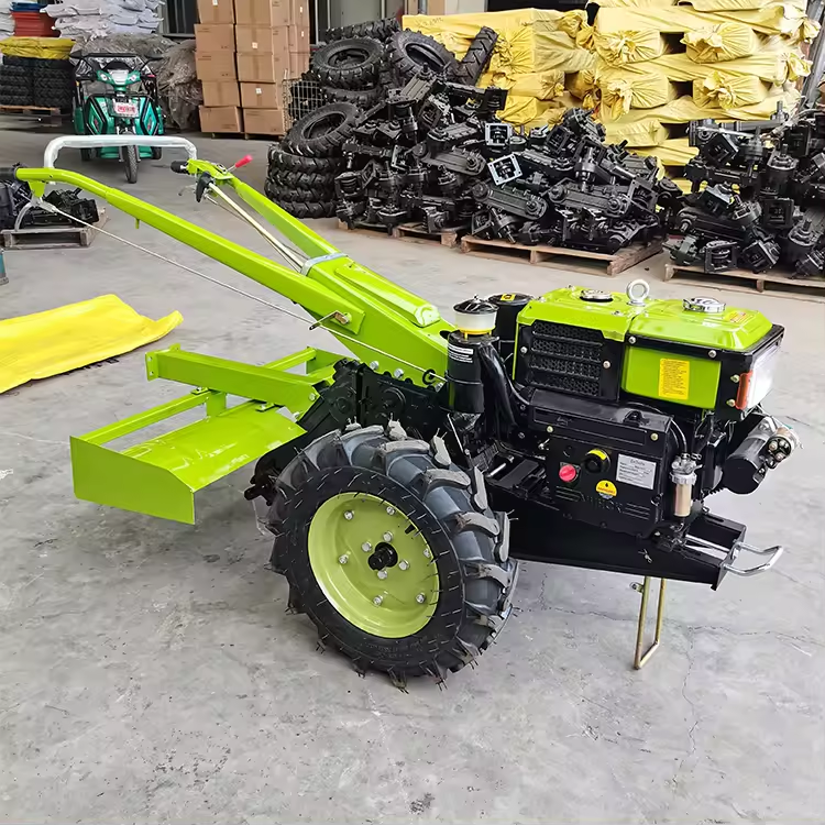 Factory Sale Farm Equipment Mini Plow 2 Wheel Walking Tractor With Double Disc Plough Machine 10HP 11HP 13HP