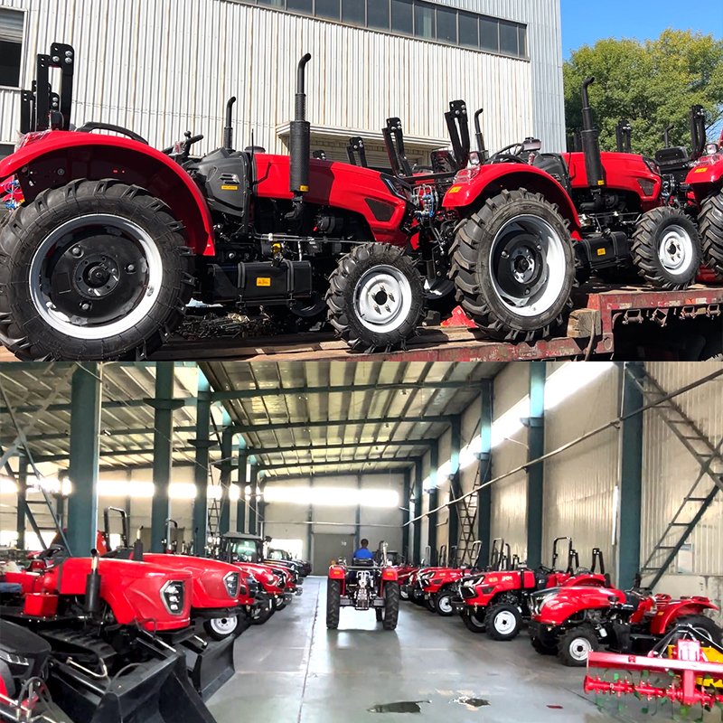 Chinese 4x4 Compact 70 80HP Mini Tractors Agricultural Wheel Tractor for Farming 2WD with Core Engine and Motor Components