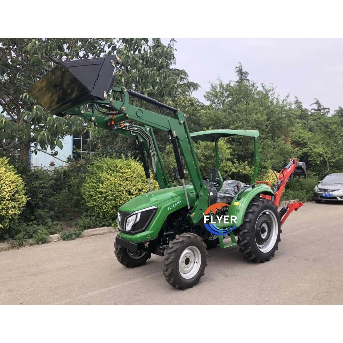 Good Agricultural Machine 40HP Farm Tractor Small Traktor with Front End Loader and Backhoe