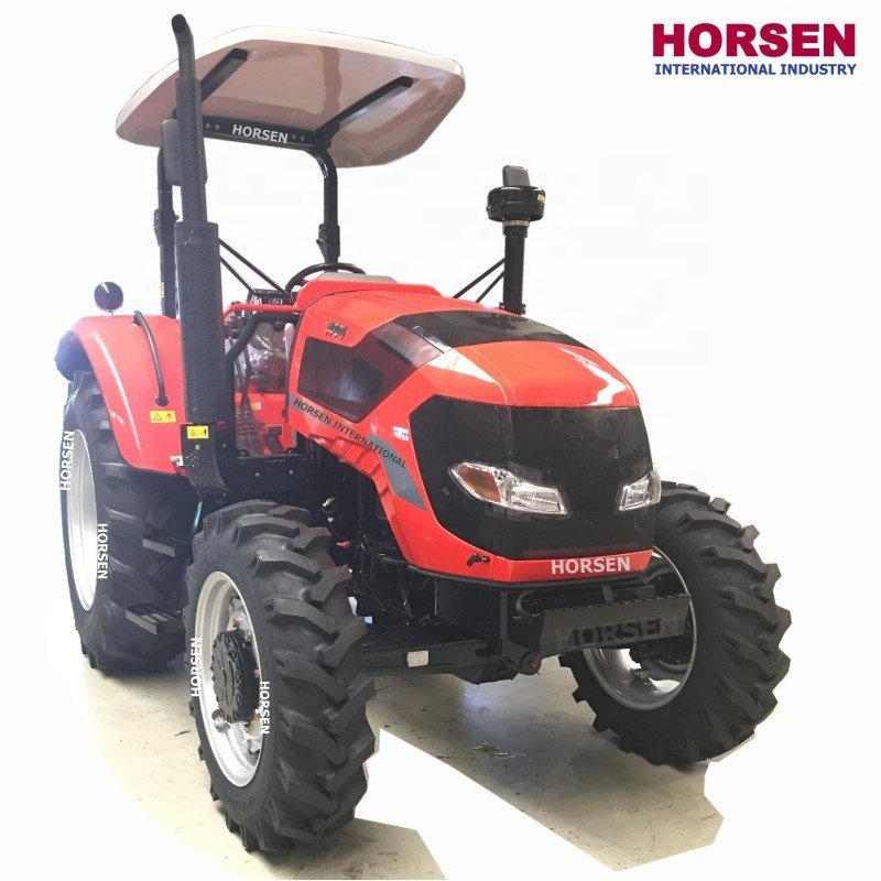 HORSEN Made High Quality 100hp 1004 Farm Wheel 4wd Ac Cab Tractor With 4 in 1 Front End Loader and Backhoe for Sale in China