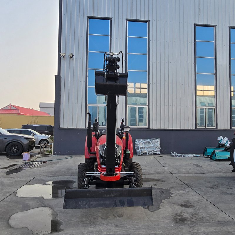 China Manufacturer Agriculture Tractors 4wd 4x4 40hp 50hp 60hp 70hp 80hp Cheap Farm Tractor With Digger Shovel