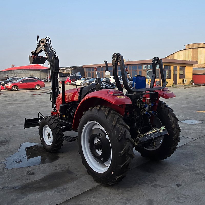 China Manufacturer Agriculture Tractors 4wd 4x4 40hp 50hp 60hp 70hp 80hp Cheap Farm Tractor With Digger Shovel