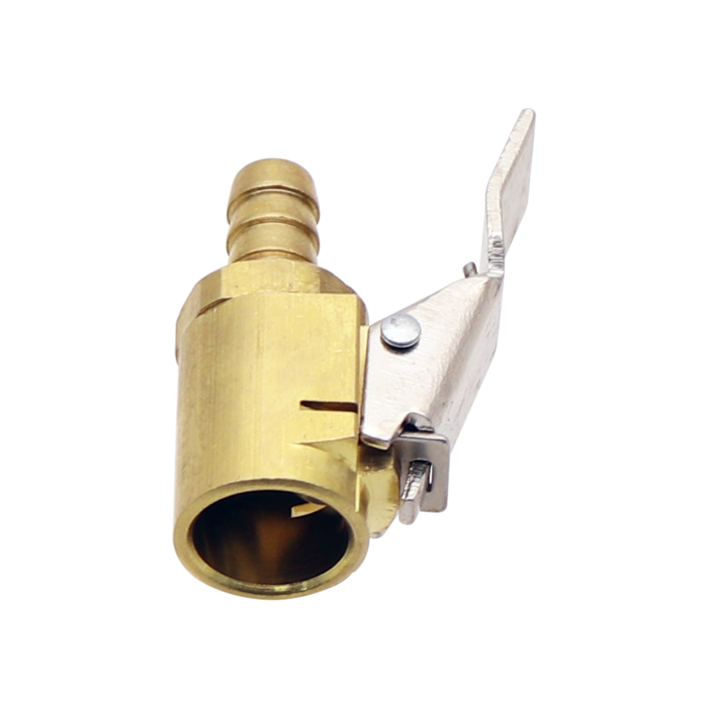 Large Bore Air Chuck 8mm 5/16 Inch Hose Barb OTR Agricultural Tractor Clip-on Quick Coupler Brass Stem Fits TRJ650 Tire Valve