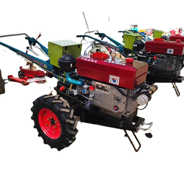 Mini Walking Tractor Multi Functional Walking Tractor Diesel Engine Two Wheels Hand Rotary Hoe Walking Tractor