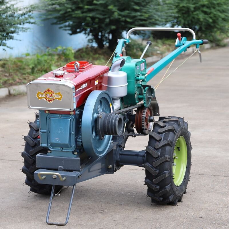 Mini Walking Tractor Multi Functional Walking Tractor Diesel Engine Two Wheels Hand Rotary Hoe Walking Tractor