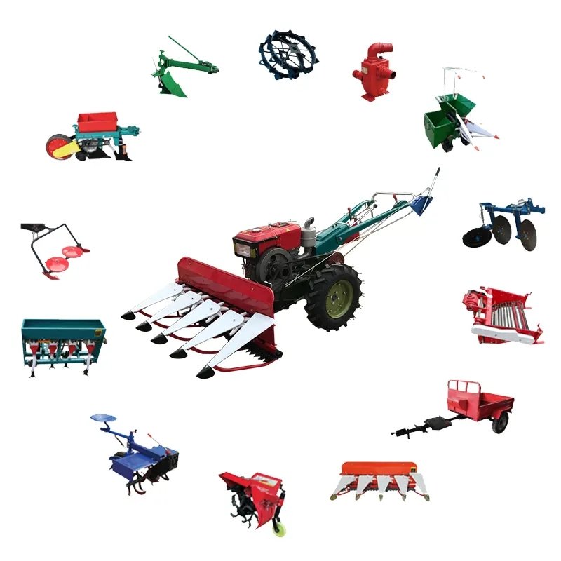 Farm Machinery Agricultural Equipment Mini Tractor Walking With Paddy Wheel Cultivator Machine