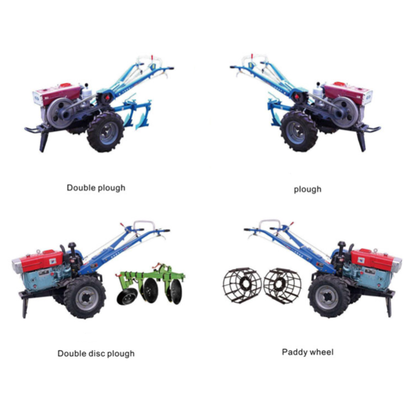 22hp Agricultural Tractors Farming Walking Tractor Cultivators Tiller Small Disc Ploughing Hand Mini Harrow Machine