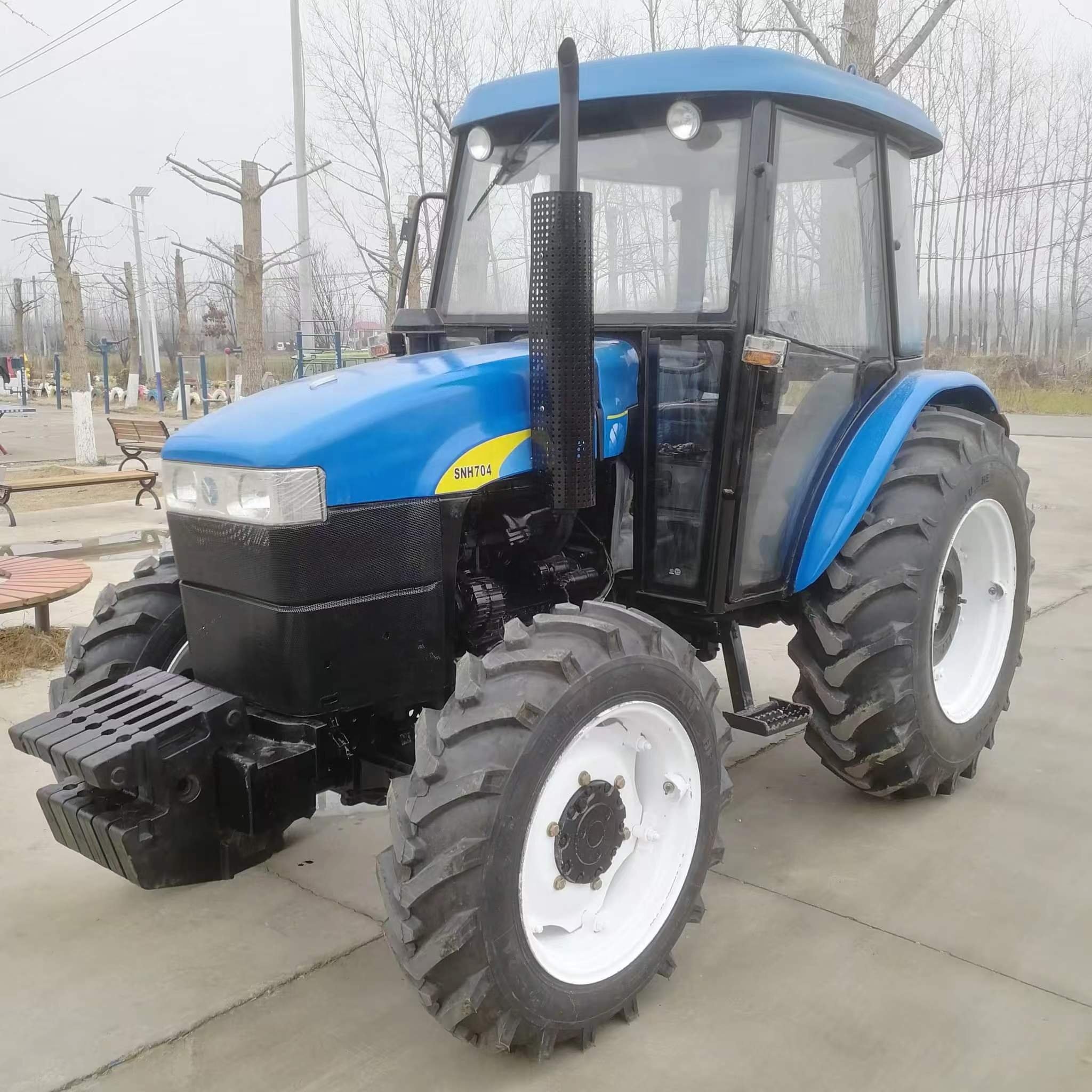 Used Tractor Tractor Snh704 70hp CABIN 4WD Farming Equipment Traktor Mini Wheel Loader Massey Ferguson MF385