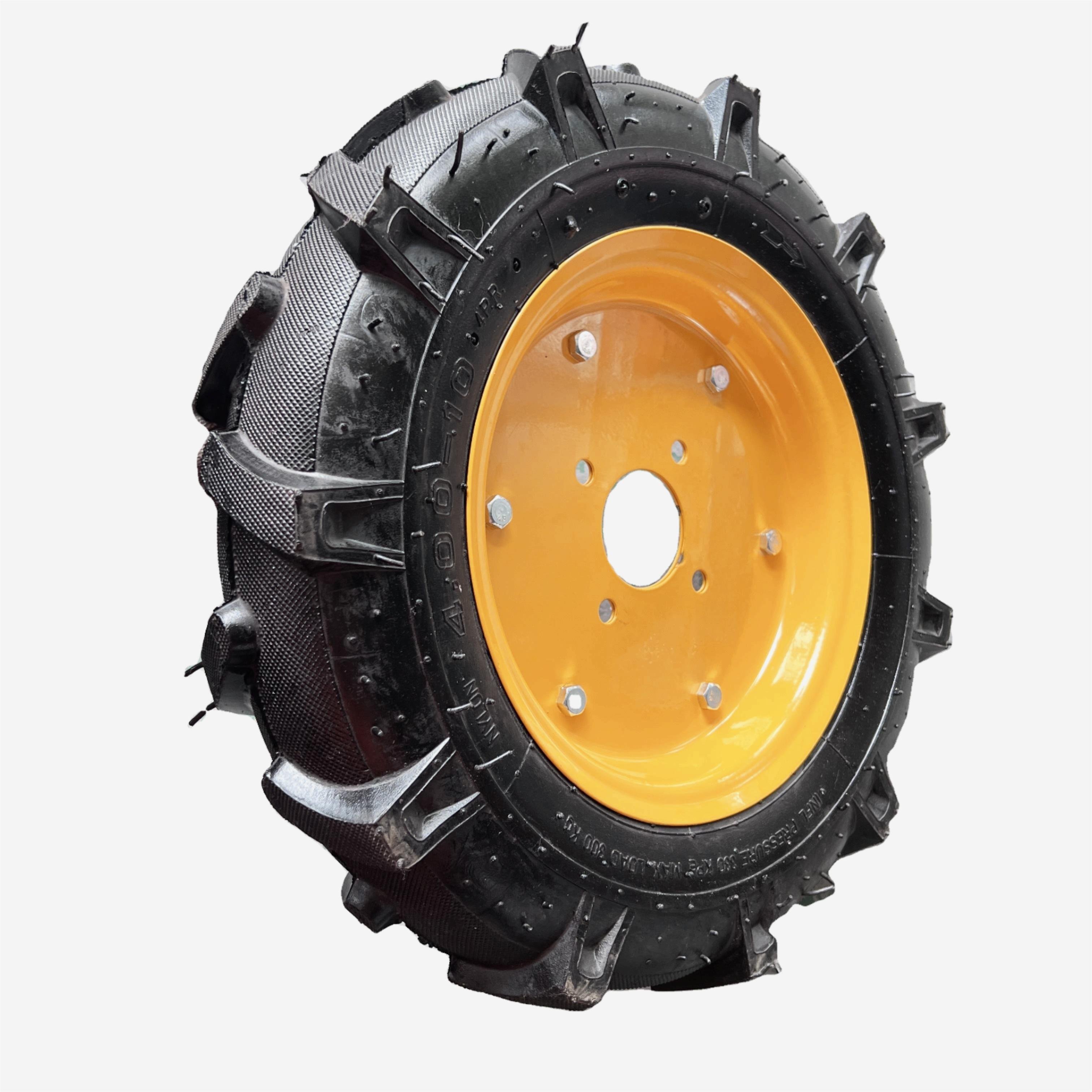 New 4.00-10 Agricultural Tractor Tire Rubber Wheel With Inner Tubing and Rim for Tractor Use