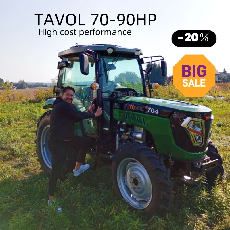 YTO 90HP Diesel 4WD Mini Farm Tractor Multifunctional 4-Wheel Front End Loader with Engine Gearbox for Small Farms Agriculture