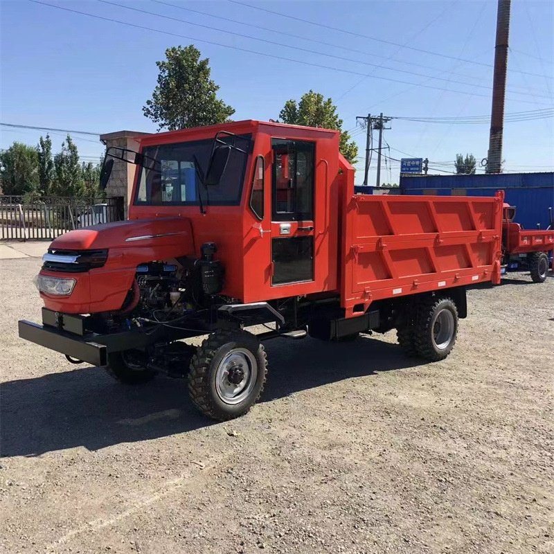 Four-Cylinder 490 Hydraulic Dump Agricultural Tractor Four-Wheel Drive Mini Tractor for Pulling Wood and Bamboo