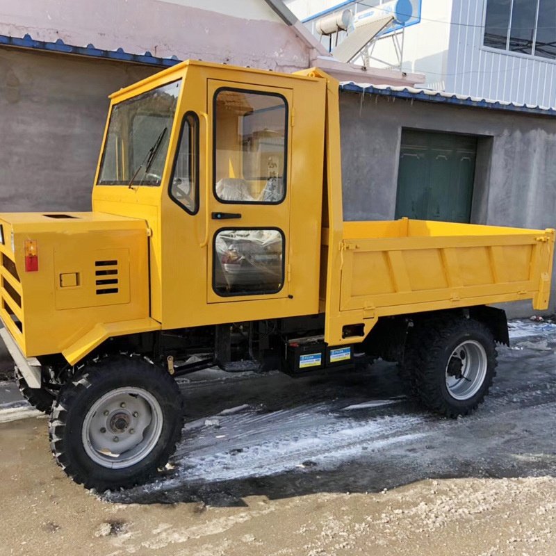 Four-Cylinder 490 Hydraulic Dump Agricultural Tractor Four-Wheel Drive Mini Tractor for Pulling Wood and Bamboo