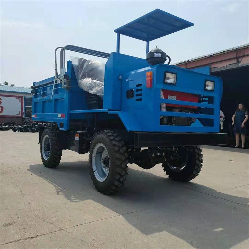 Four-Cylinder 490 Hydraulic Dump Agricultural Tractor Four-Wheel Drive Mini Tractor for Pulling Wood and Bamboo