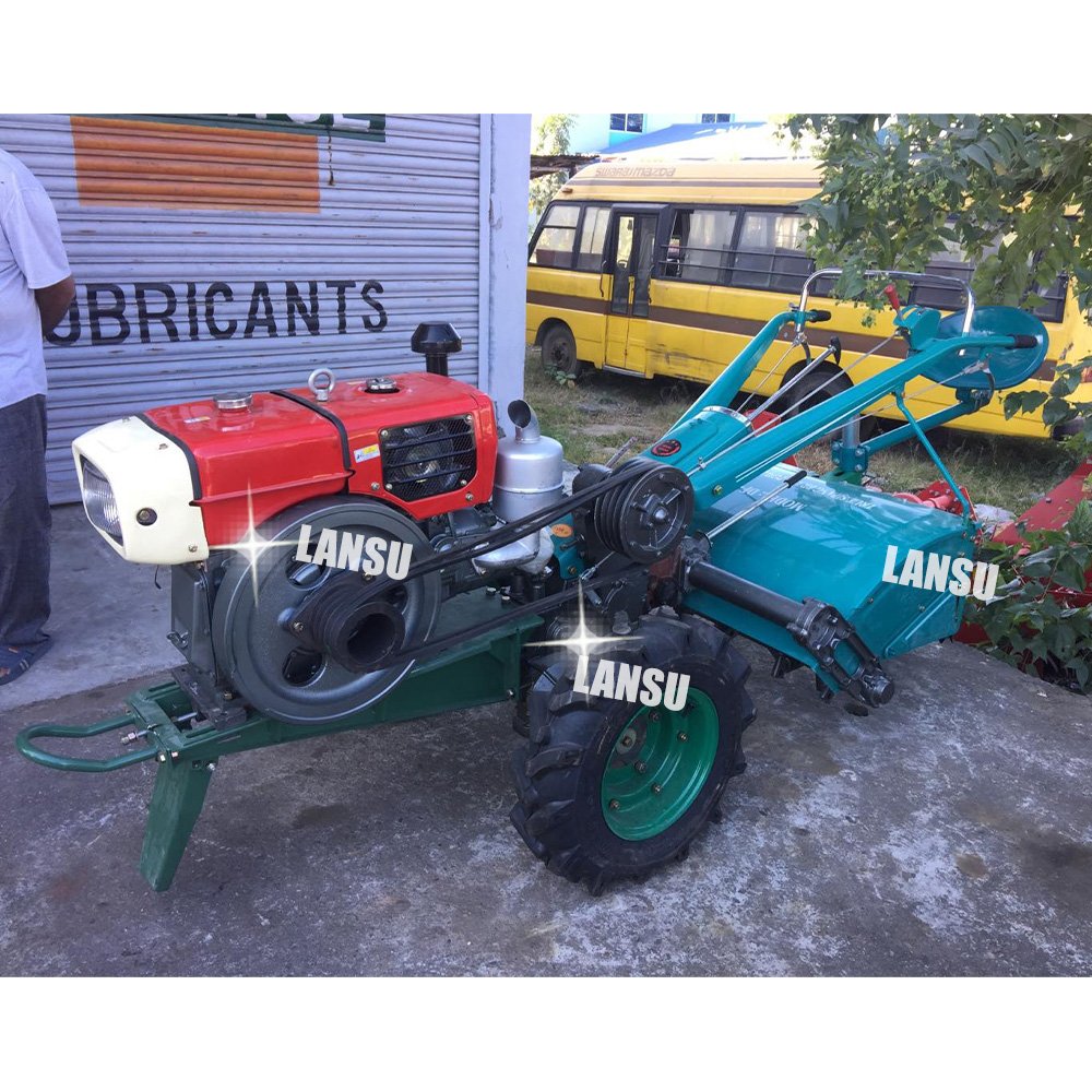Lansu Hot Selling Agricultural Two Wheel Mini Tractor Hand Walking Tractor 12HP 18HP 20HP Tractor
