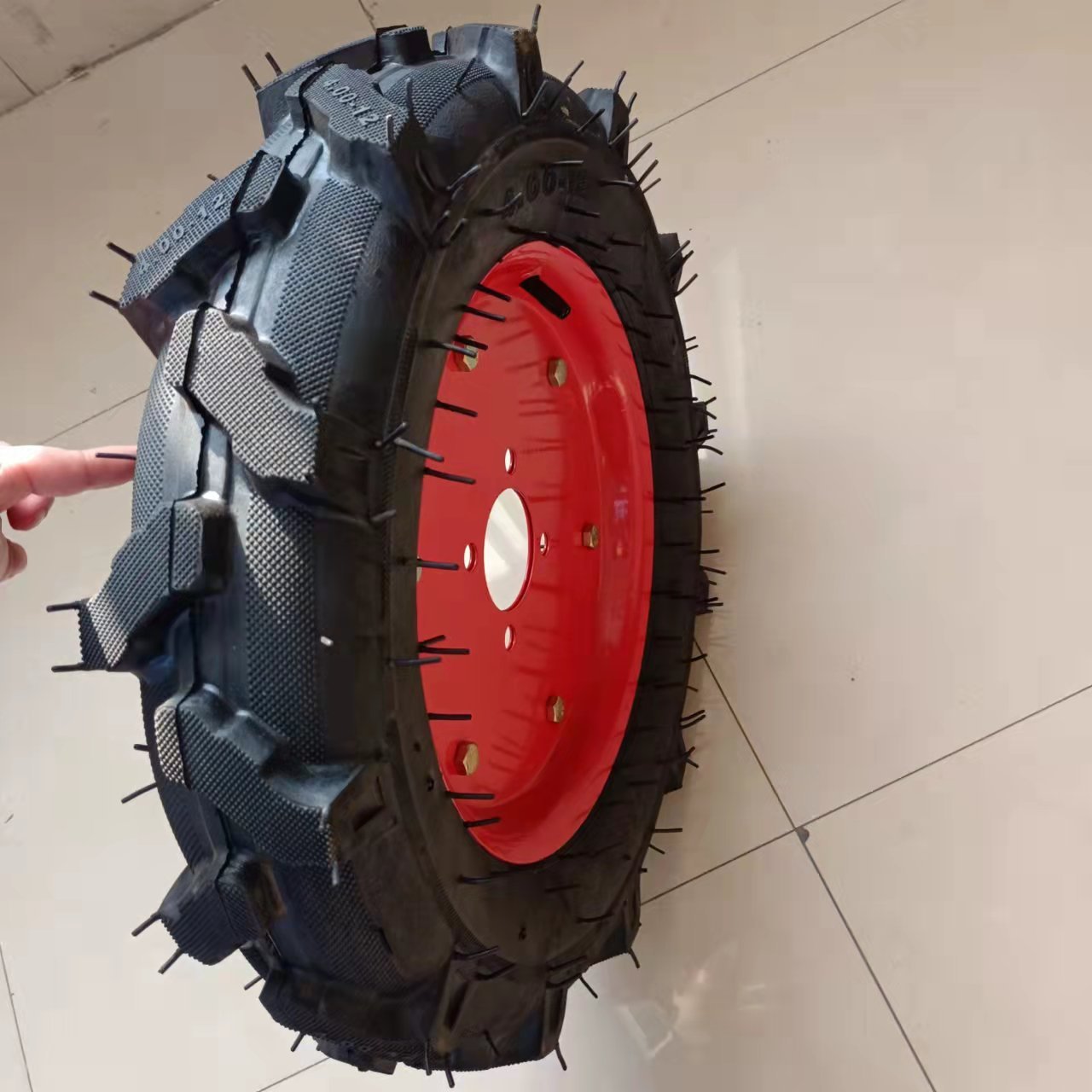 High Quality 4.00-12 Cultivator Wheels 400-10 Mini Tractor Tire with Metal Rim