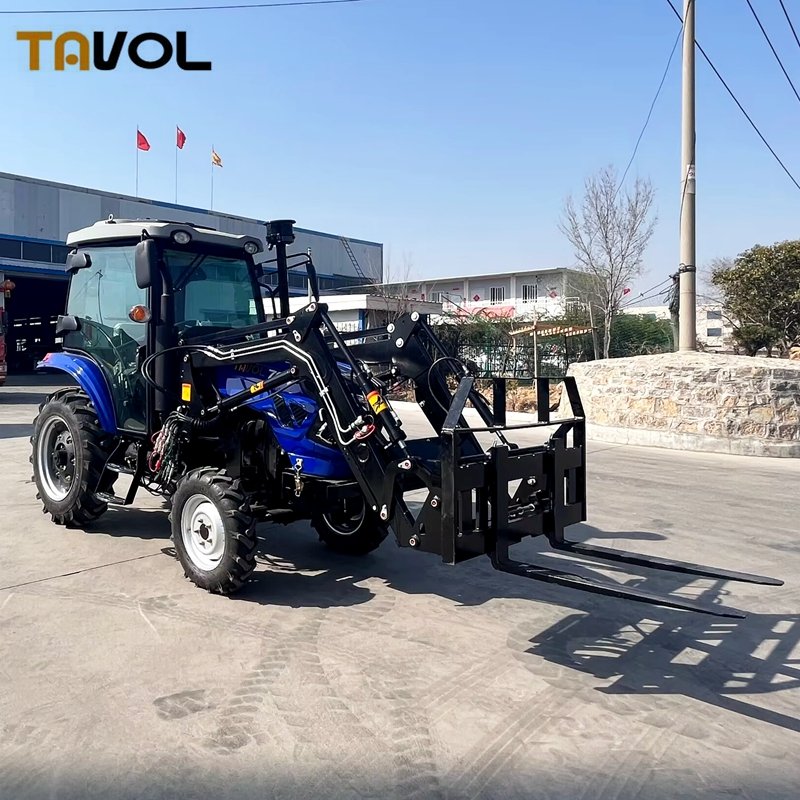 Farm Tractor with Front End Loader and Backhoe Loader