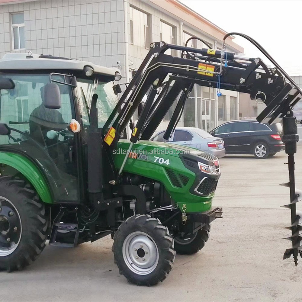 Farm Tractor with Front End Loader and Backhoe Loader