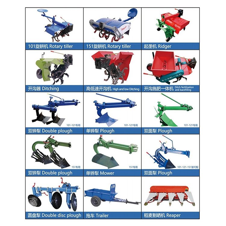 Hand 20hp Diesel Engine Power Used Garden Tiller Motocultor Cultivator Two Wheel Walking Tractor with Good Price