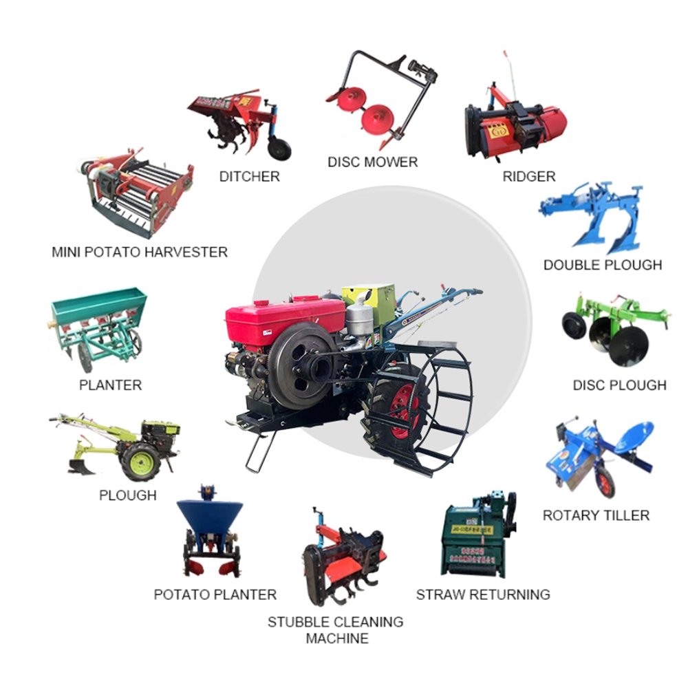 15hp 18hp 20hp 25hp 2 Wheeled Walk Behind Farm Garden Hand Walking Tractor Price