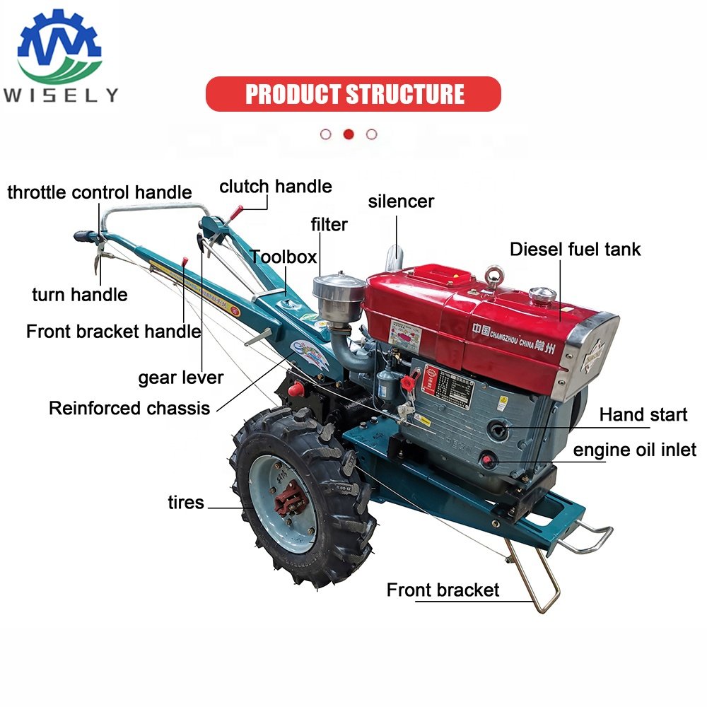 Walking Tractor 20 hp Two Wheel Mini Garden Tractors