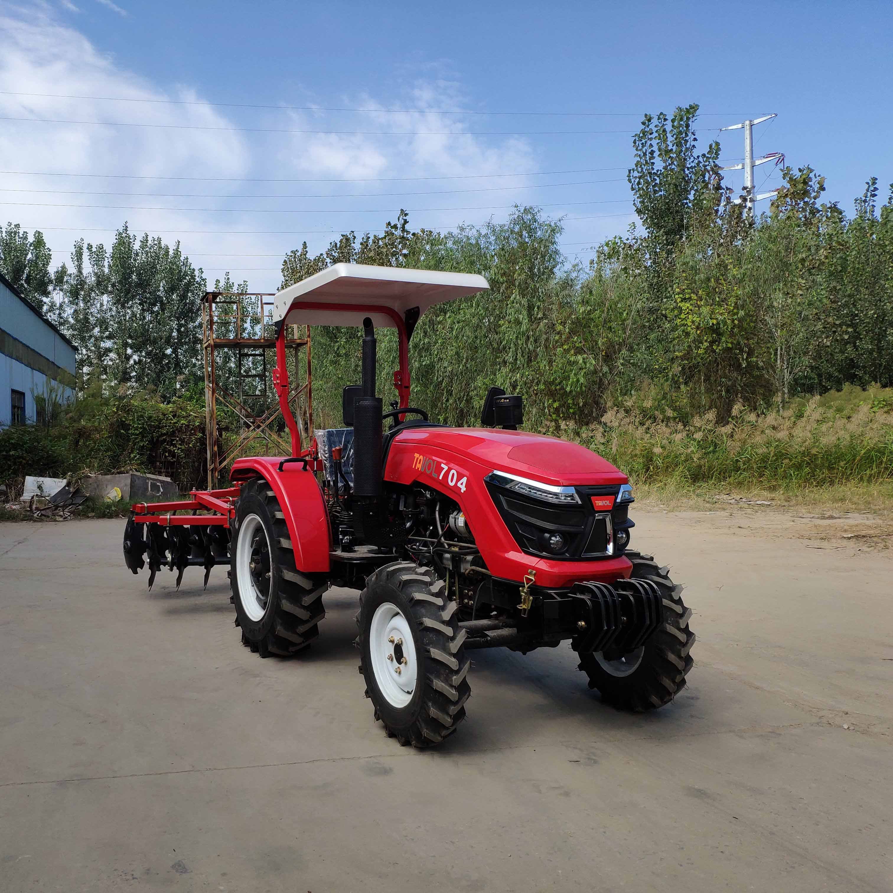 70hp 4wd Gearbox Tractor Farming Machinery with Disc Harrow COMPACT TRACTOR DISC HARROW