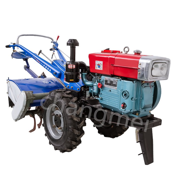 20hp Farm Diesel Walking Tractor Double Plough 22hp Motocultor Walking Tractor Rotary Tiller Seat Core Engine Motor Pump