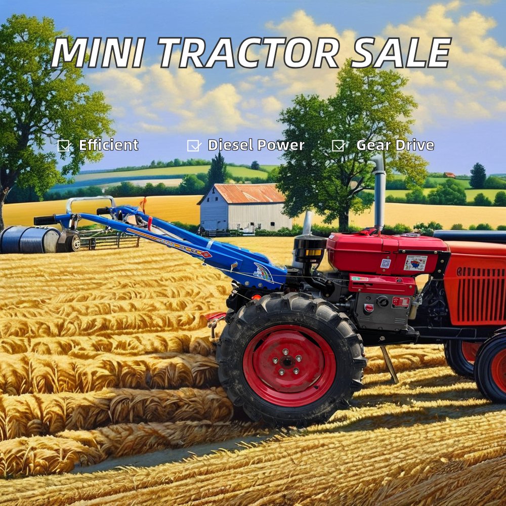 8-35HP Mini Diesel Motocultor Power Tiller Two-Wheel Walking Hand Tractor Home Use New Motor Gear Gearbox Bearing Engine