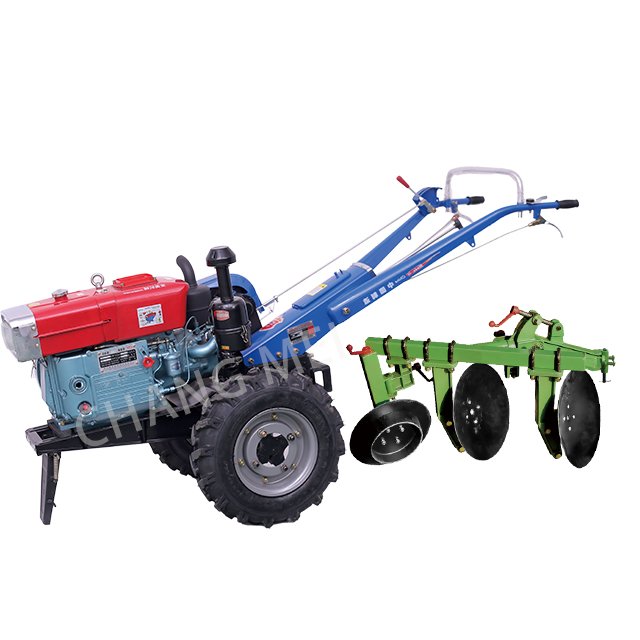 High-Quality 15hp Mini Hand Tractor with Double Plough 18hp Walking Tractor with Rotary Tiller