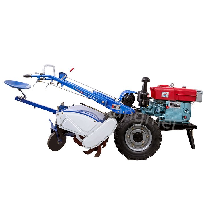 High-Quality 15hp Mini Hand Tractor with Double Plough 18hp Walking Tractor with Rotary Tiller