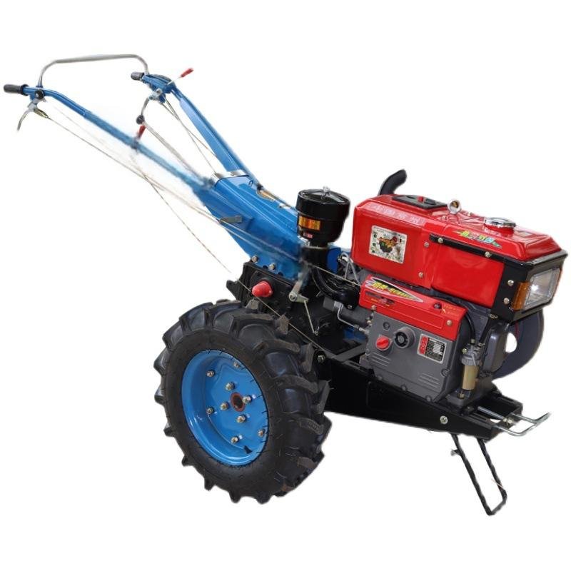 Hot Sale 22HP Diesel 2-Wheel Walking Agricultural Tractor Mini Farm Equipment with Disc Plough Machine 2WD Engine Core Component